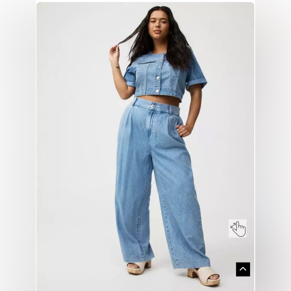 High Rise Wide Leg Denim Trousers Flowy lightweight light wash summer spring